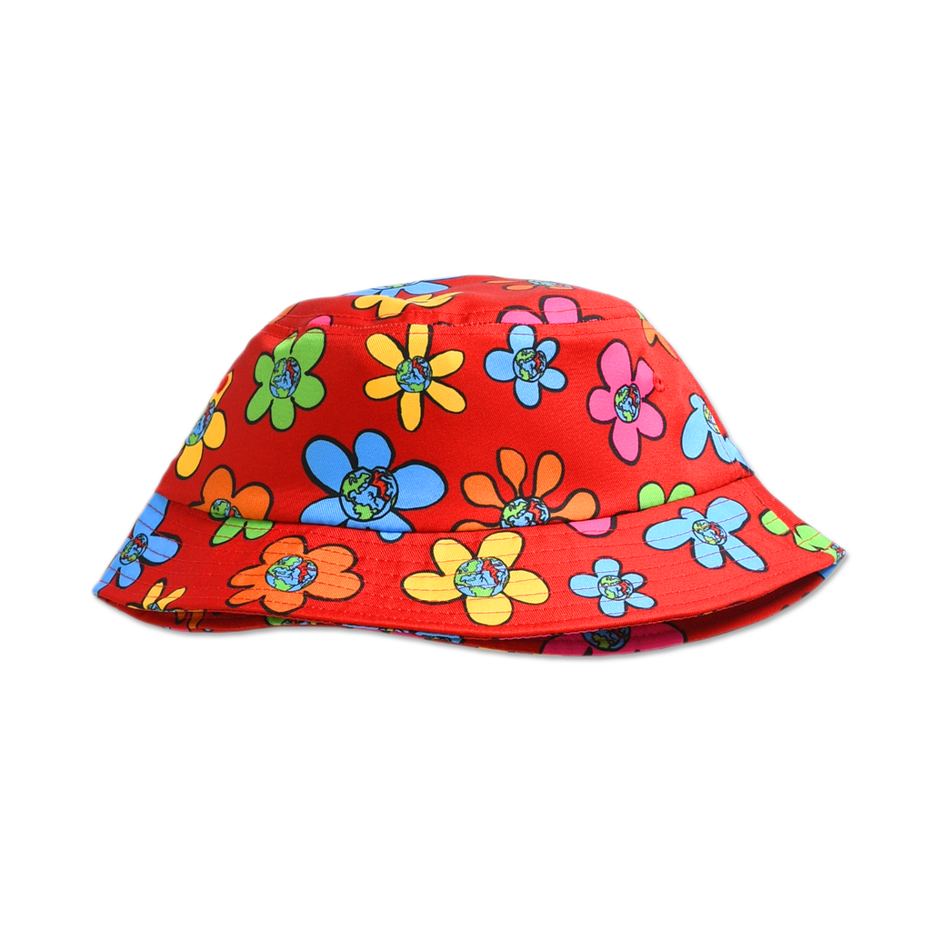 TEENAGE - FLORAL BUCKET HAT - RED by Blake Anderson's clothing brand BORED TEENAGER