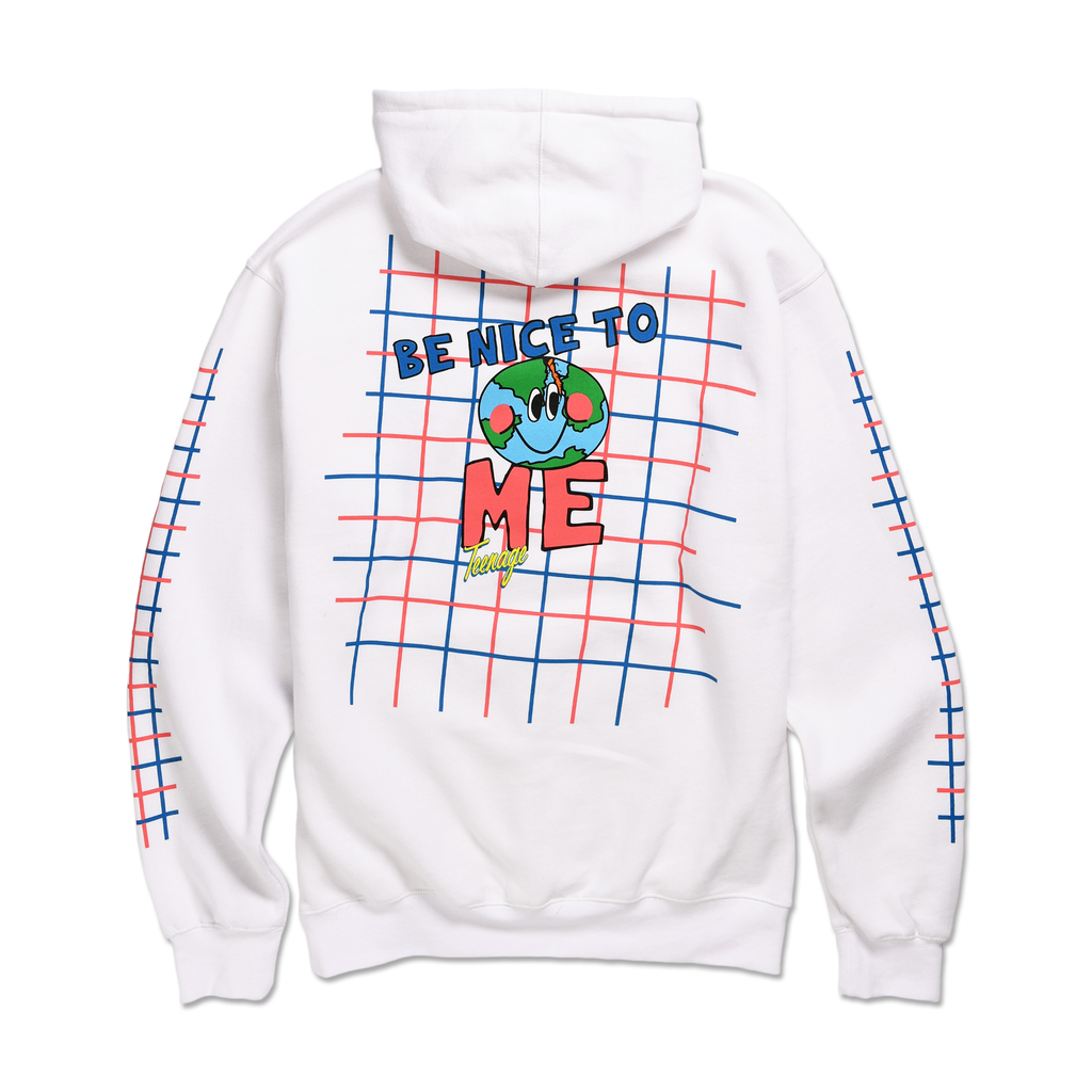 BE NICE TO ME HOODIE by Blake Anderson's clothing brand BORED TEENAGER