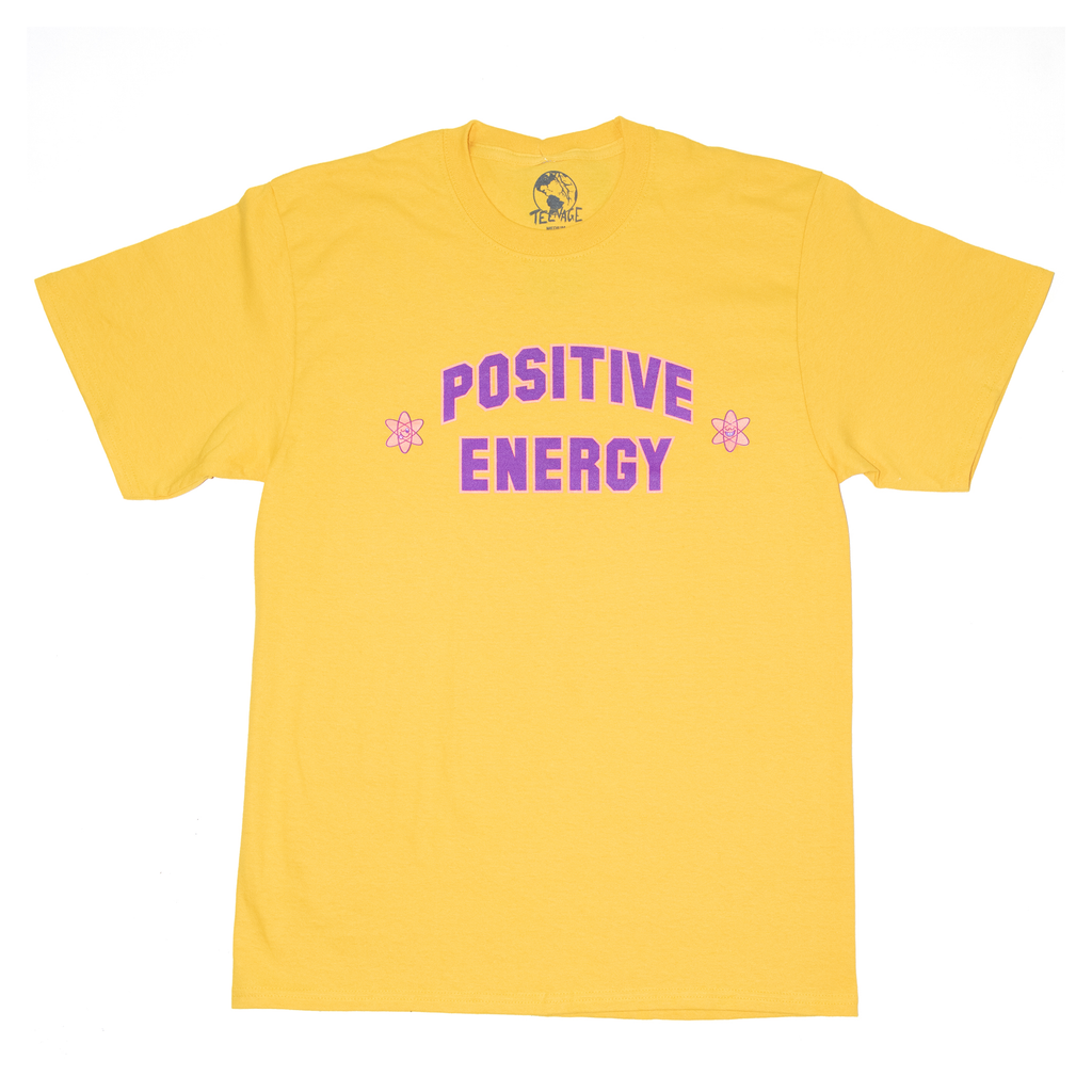 POSITIVE ENERGY TEE - YELLOW by Blake Anderson's clothing brand Teenage aka Bored Teenager