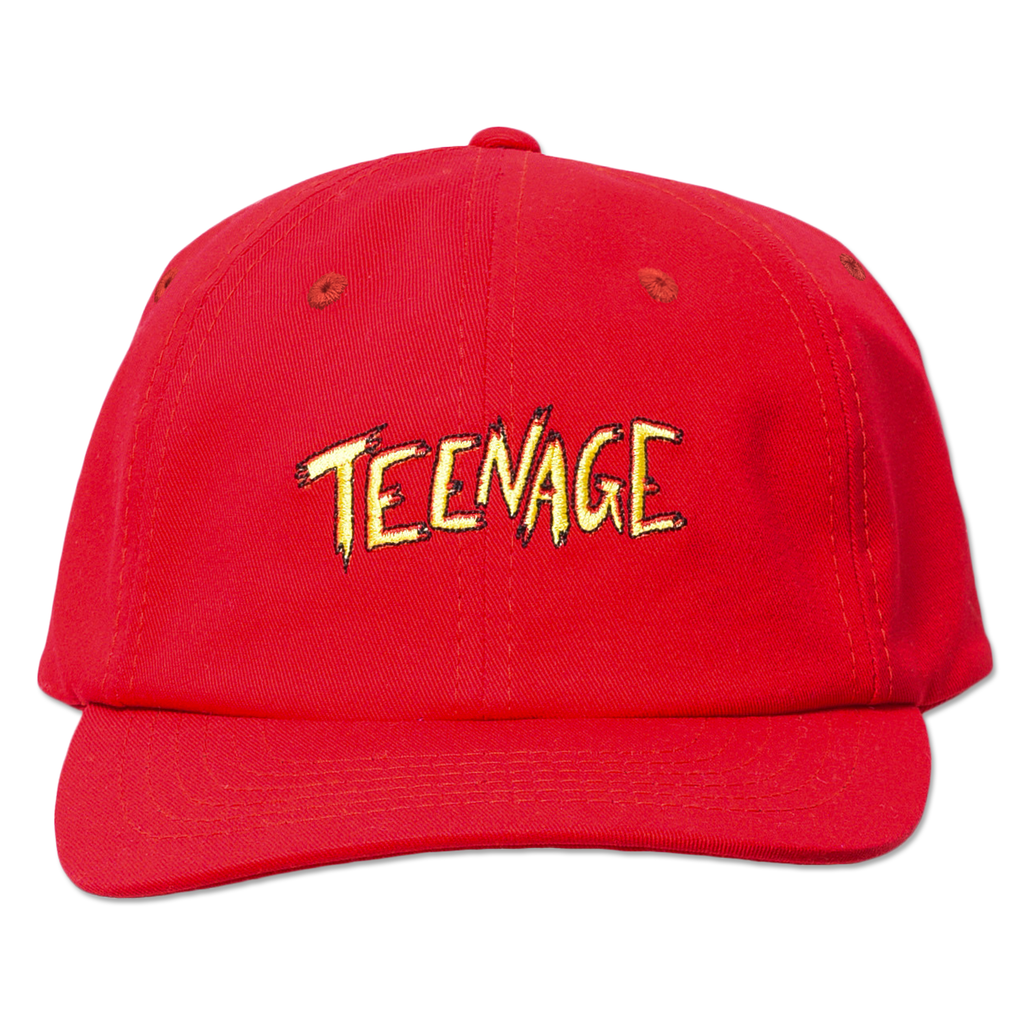 TEENAGE SCRATCHY LOGO DAD HAT by Blake Anderson's clothing brand BORED TEENAGER